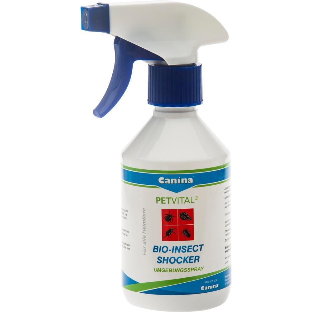Sprayflasche mit blauer Aufschrift für Bio-Insektenabwehr.